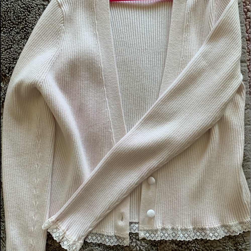 For Love and Lemons x Victoria’s Secret white cardigan